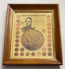 10.5"x12.5" Framed Commemorative Lincoln Memorial Coin Collection (29-coins)