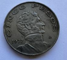 1972 MEXICO 5 PESOS COIN