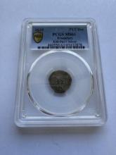 1619 FRANKFURT CORONATION OF FERDINAND II - HALF PFENNIG COIN PCGS MS61 PATTTERN COIN