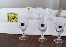 Luminarc French Crystal Glass Wine set of 6 - Retro Vintage, As New, Unused