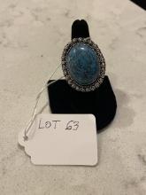 Turquoise Ring Size 8 German Silver