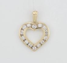 14k Gold Diamond Heart Pendant 1.25 ct TDW