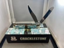 Rough Rider Cracklestone 2 bladed folding pocket knife, unused w/ original box