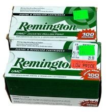 LOCAL PICKUP ONLY- 2- 100 Rd Boxes of Remington 9MM Luger 115 Grain ammunition sells times the money