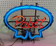 Vintage Pabst Neon Sign, in WORKING CONDITION, 21 x 20 inches ABSOLUTELY NO SHIPPING AVAILABLE