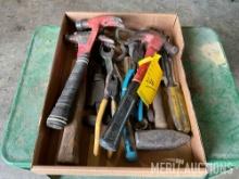 Flat of hammers & misc. tools