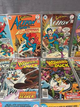 VINTAGE COMIC BOOK COLLECTION INVADERS HOWARD DUCK ACTION COMICS DC AND MARVEL COMICS LOT 20