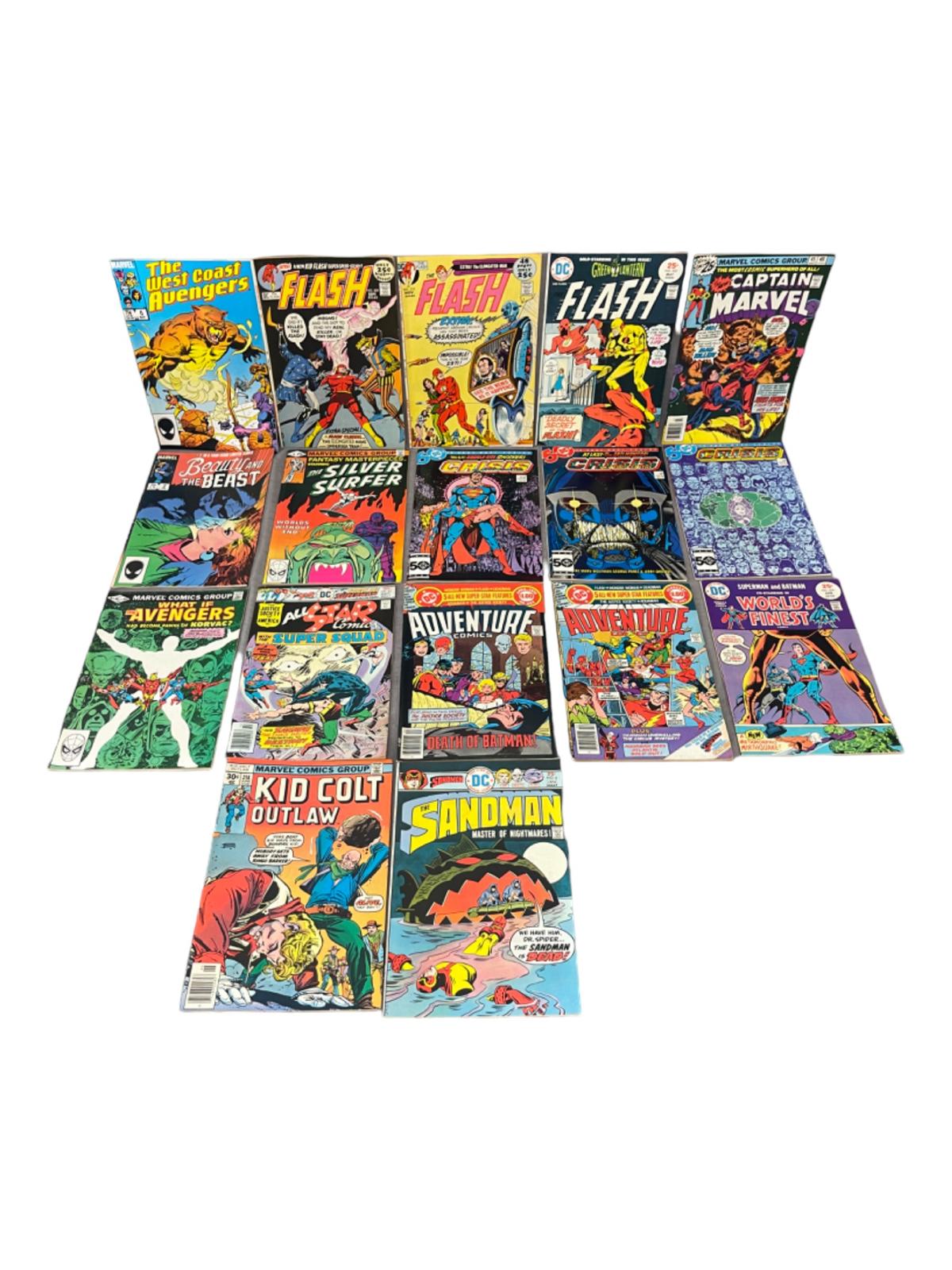 VINTAGE COMIC BOOK COLLECTION SILVER SURF ADVENTURE WORLDS FINEST FLASH CRISIS LOT 17