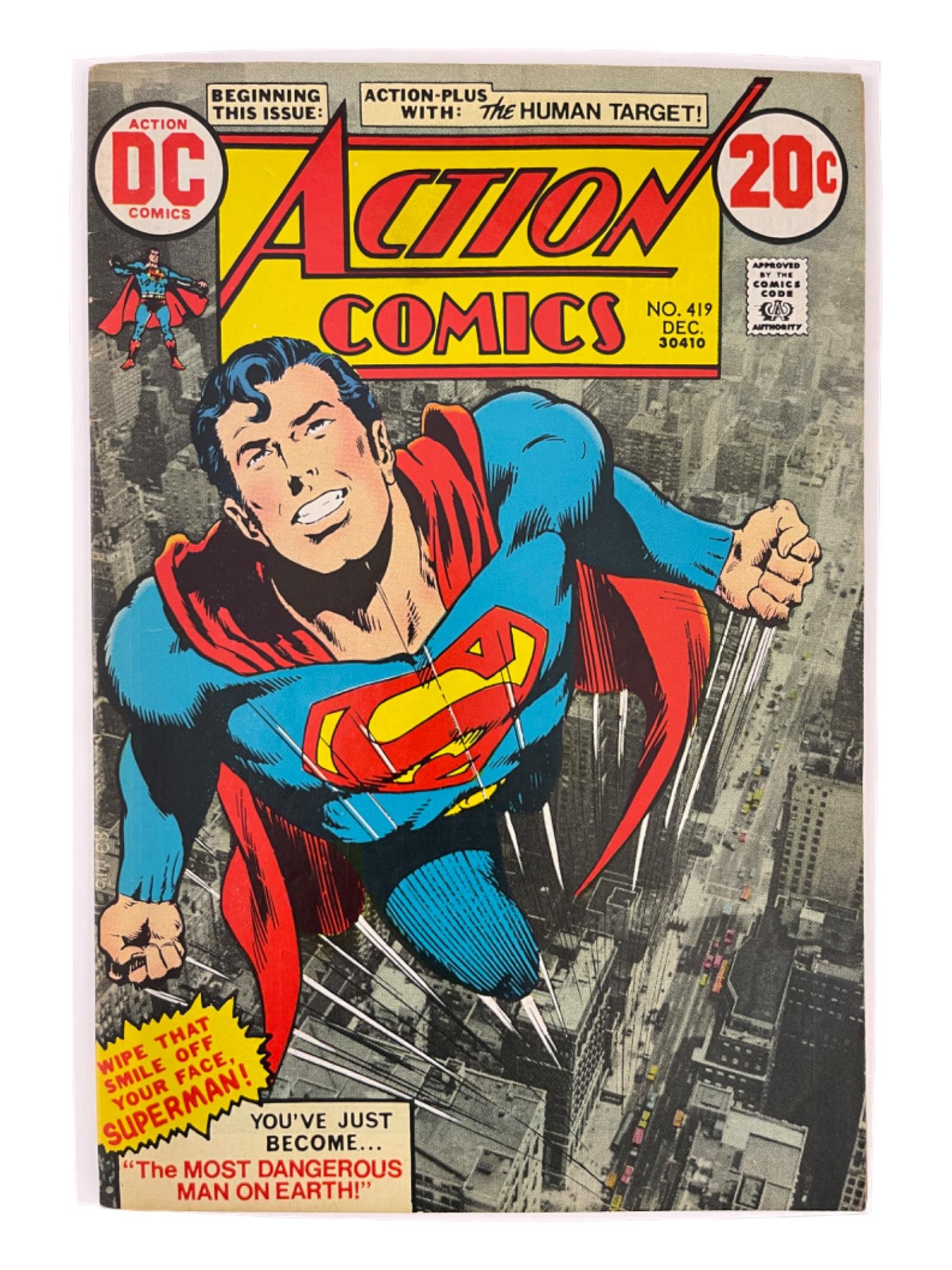 Action Comics #419 Beautiful Higher Grade Superman 1972 1st App of Human Target