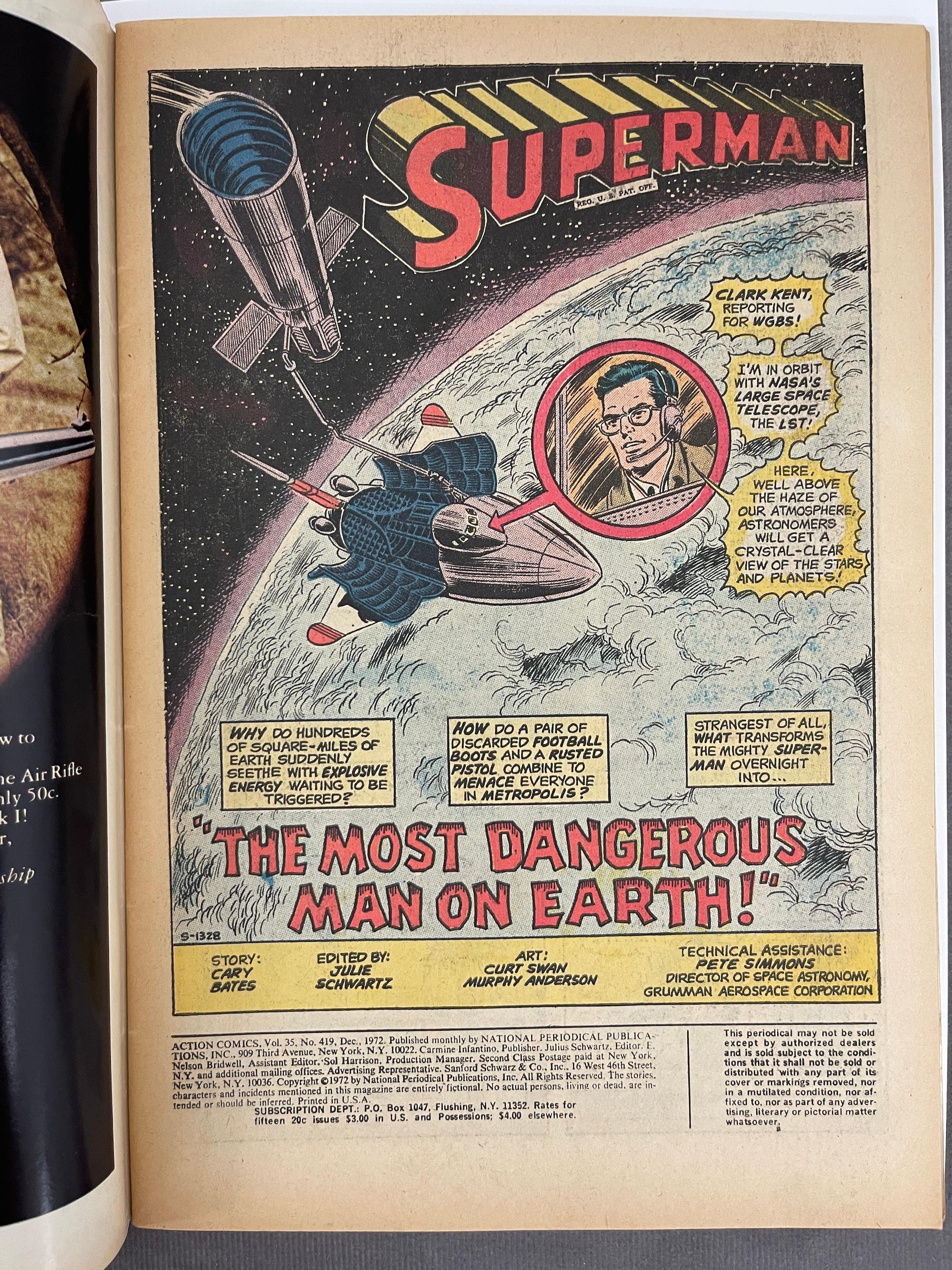 Action Comics #419 Beautiful Higher Grade Superman 1972 1st App of Human Target