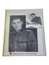 Dr. Bernhard Frank Obersturmbannfuhrer Signed Autogrpahed Black and White Photograph