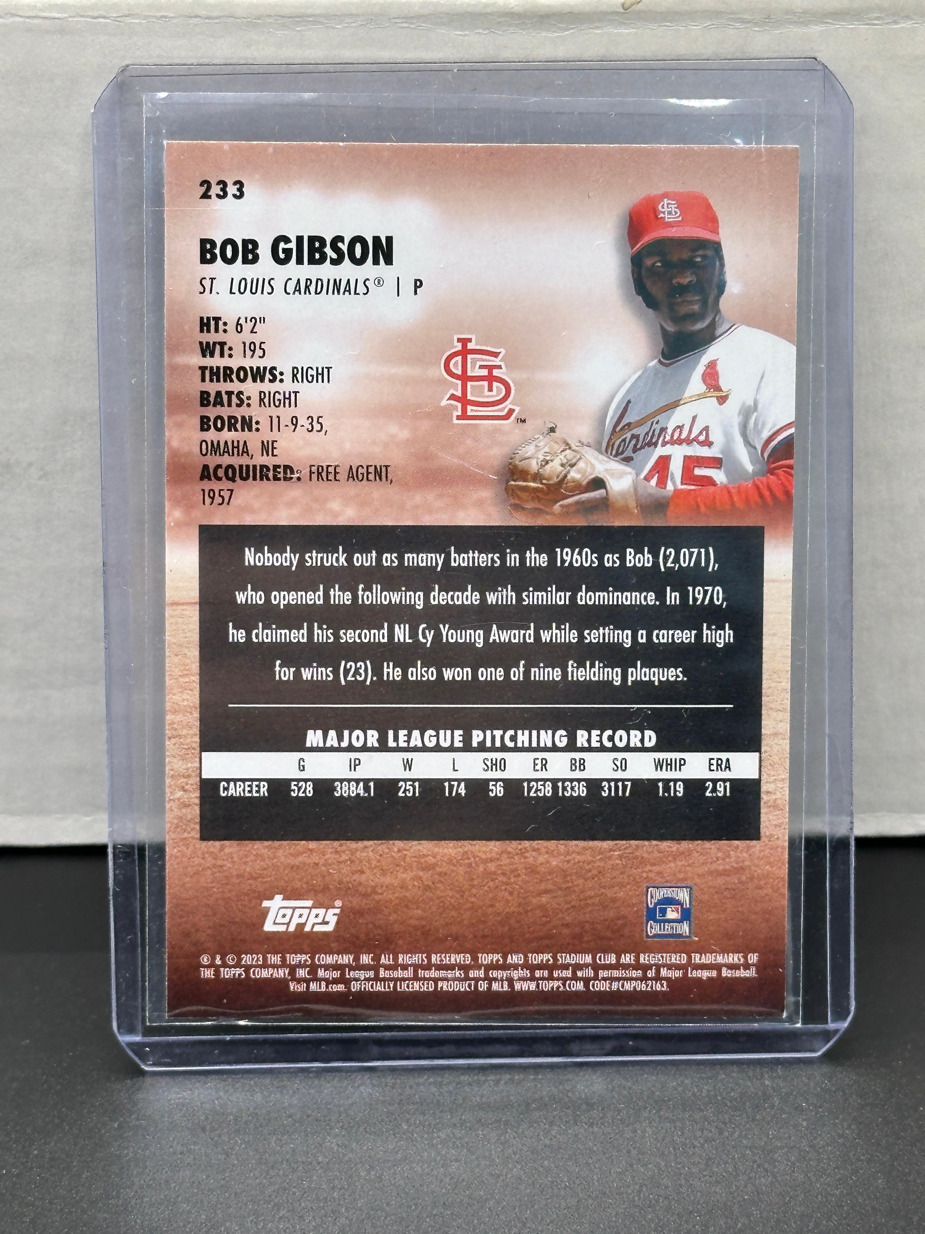Bob Gibson 2023 Topps Stadium Club Red Foil Parallel #233