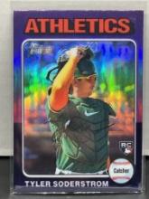 Tyler Soderstrom 2024 Topps Heritage Chrome Purple Refractor #471