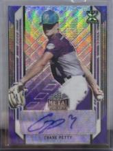 Chase Petty 2021 Leaf Metal Draft Rookie RC Purple Wave (#11/15) Refractor Auto #BA-CP1
