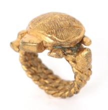 Asante Tortoise Court Regalia Gilt Ring, 29 Grams