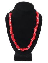 Gorgeous Polished Red Coral Necklace