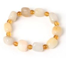 Gorgeous Stone & Amber Colored Beaded Bracelet