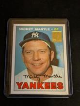 reprint of 1967 Topps Baseball Card Mickey Mantle #150 New York Yankees