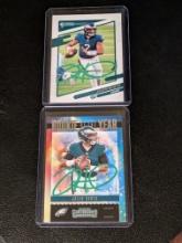 Jalen Hurts x2 lot autographed cards with coa's