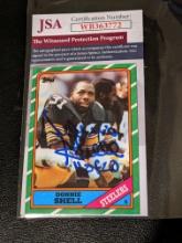 Donnie Shell autographed card w/ JSA coa/witnessed