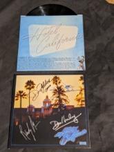 Eagles Autographed Record Cover (Henley, Frey, Walsh, Felder & Meisner) /with coa