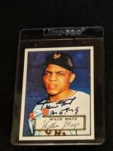 Willie Mays autographed card with coa sticker