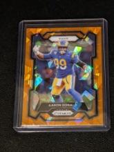 2023 Panini Prizm #162 Aaron Donald Orange Cracked Ice Rams