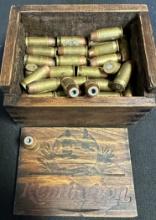 Lot 91 Loose .45 ACP 45 Cal Auto Ammunition Marked FC1 w/ Remington Wooden Box