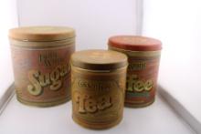 Vintage Sugar, Tea and Coffee Cans