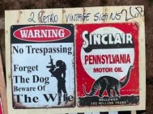 2 Retro Vintage Signs