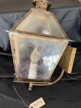 Outdoor Light Fixture, Brass-Colonial Style, Electrified