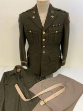 WWII US 8TH AIR FORCE OFFICER DRESS UNIFORM TUNIC PANTS SHIRT AND BELT
