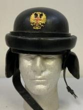 WWII FRANCO SPANISH TANKER / MOTORCYCLE LEATHER HELMET