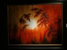 John Clymer Burning Sunrise Oil Painting