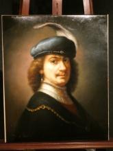 Jack Lee Rembrandt Copy Man in Blue Hat Oil Painting
