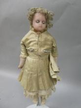 Antique Wax Head Soft Body Doll w/ Original Clothes