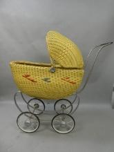 Antique Wicker Baby Carriage for Dolls