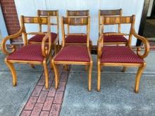 6 English Regency Style Exotic Wood Chairs