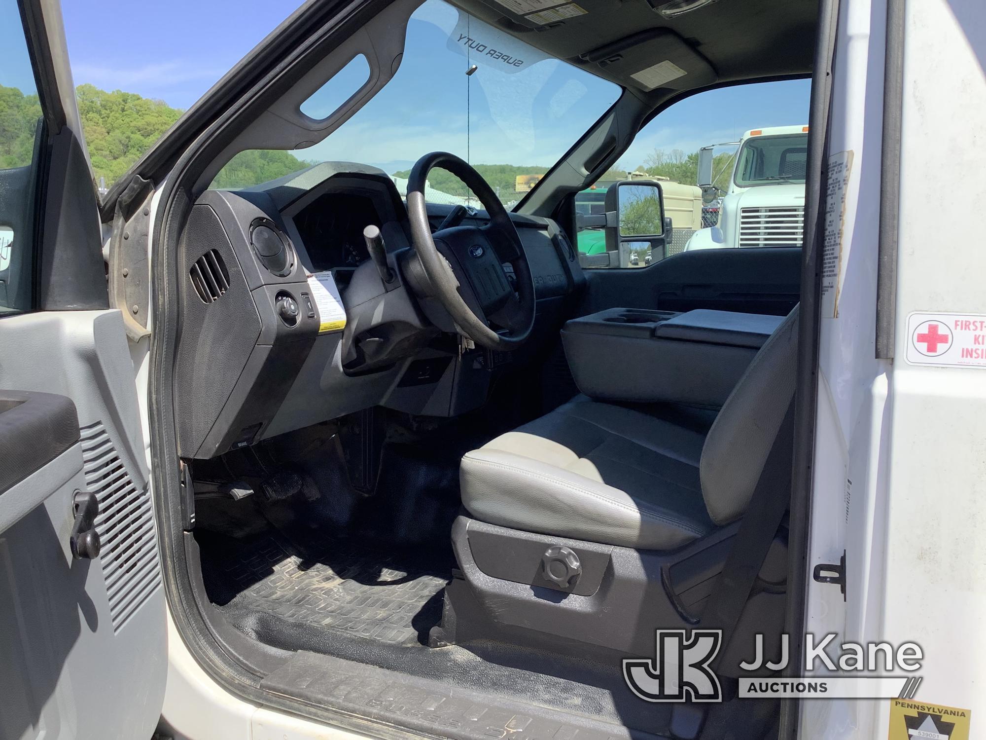 (Smock, PA) 2012 Ford F550 Enclosed High-Top Service Truck Runs & Moves, Check Engine Light On, PTO