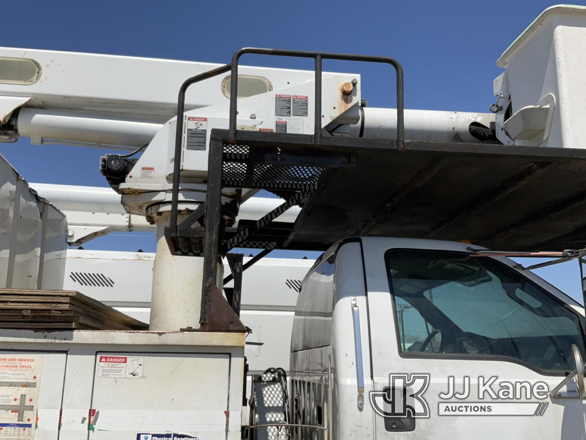 (Charlotte, MI) Altec LRV55, Over-Center Bucket Truck mounted behind cab on 2011 Ford F750 Chipper D