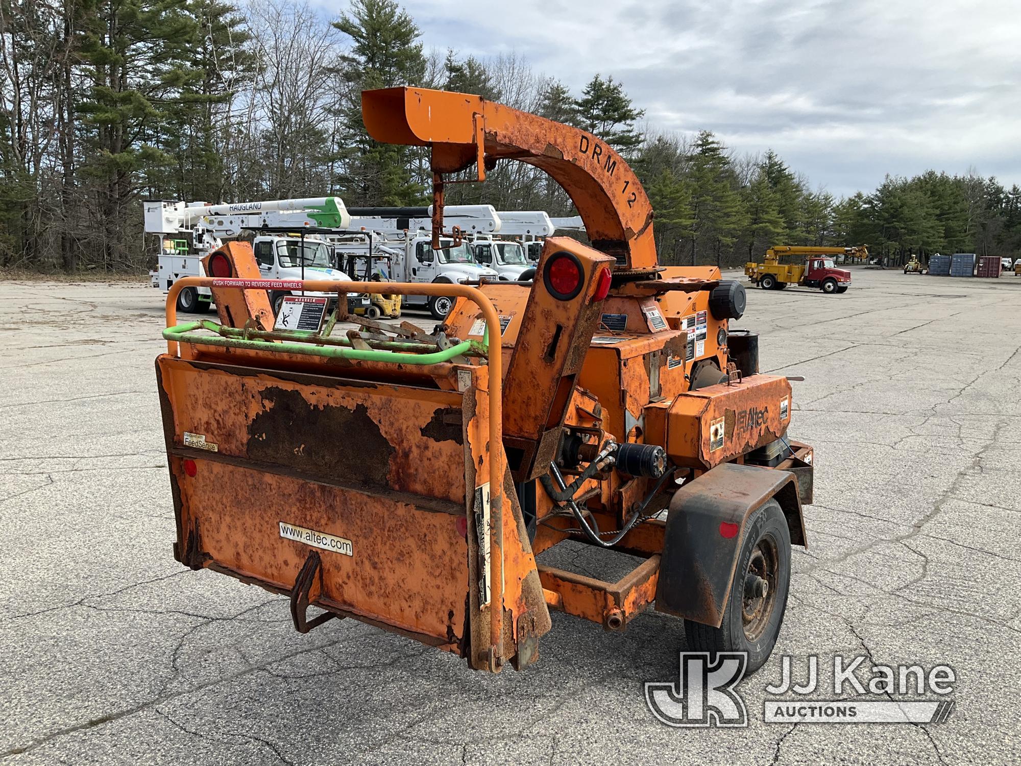 (Wells, ME) 2015 Altec DRM12 Chipper (12in Drum), trailer mtd Not Running, Condition Unknown, Cranks