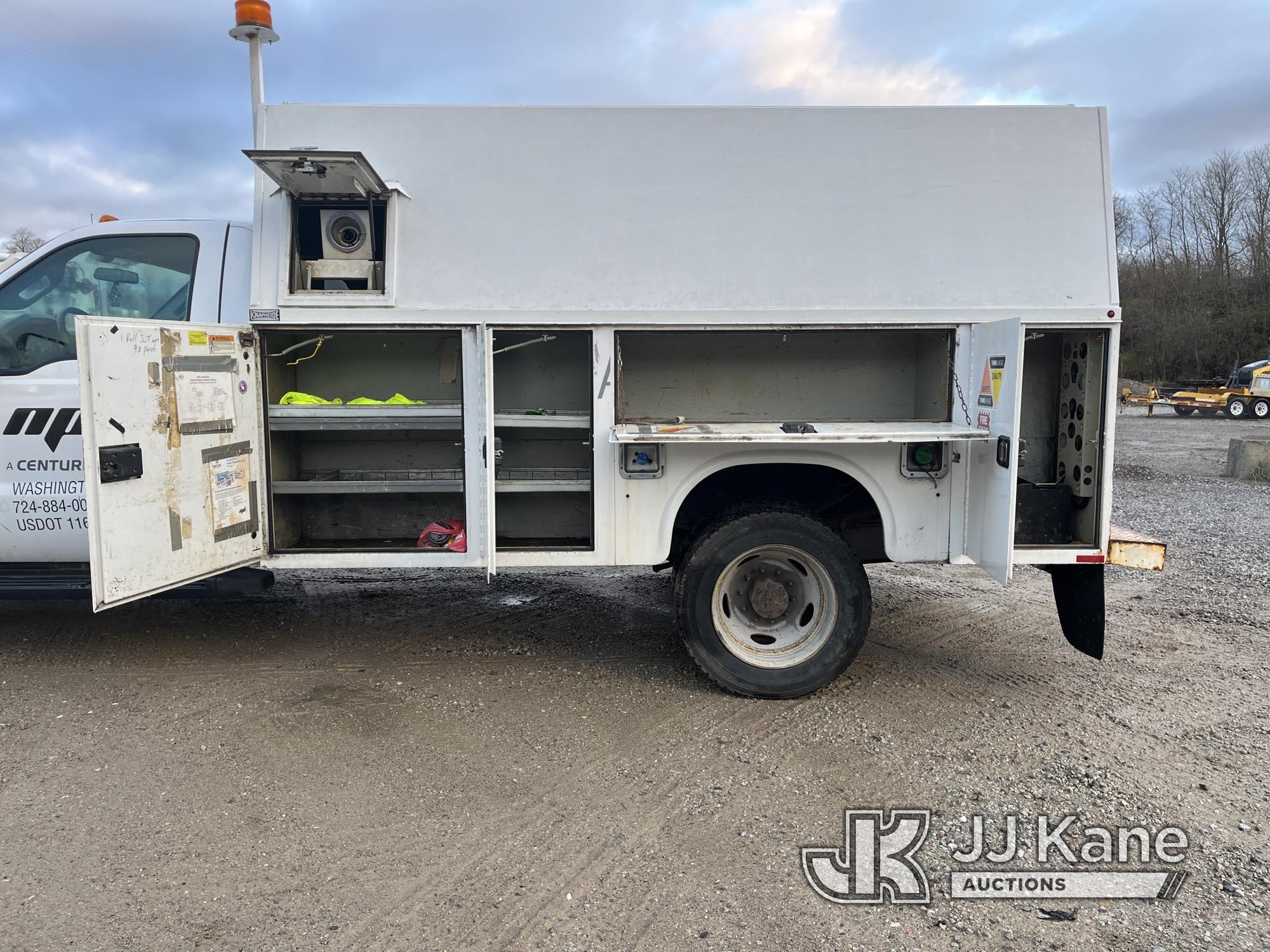 (Houston, PA) 2016 Ford F450 Enclosed High-Top Service Truck Runs & Moves, Check Engine Light On, Re