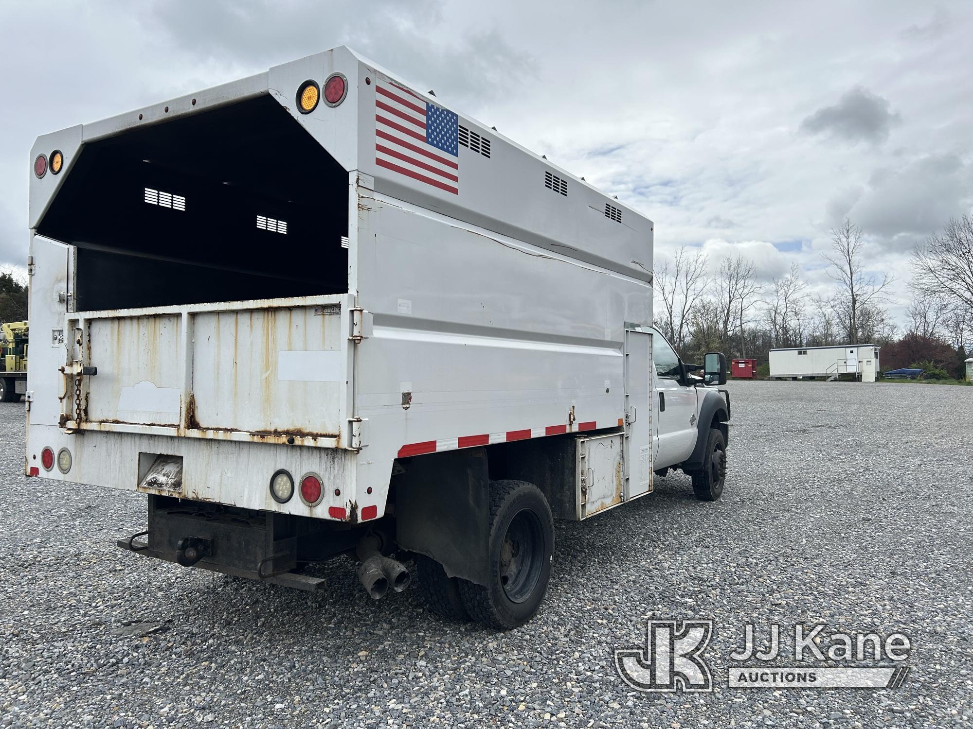 (Hagerstown, MD) 2015 Ford F550 4x4 Extended-Cab Chipper Dump Truck Runs & Moves, Dump Not Operating