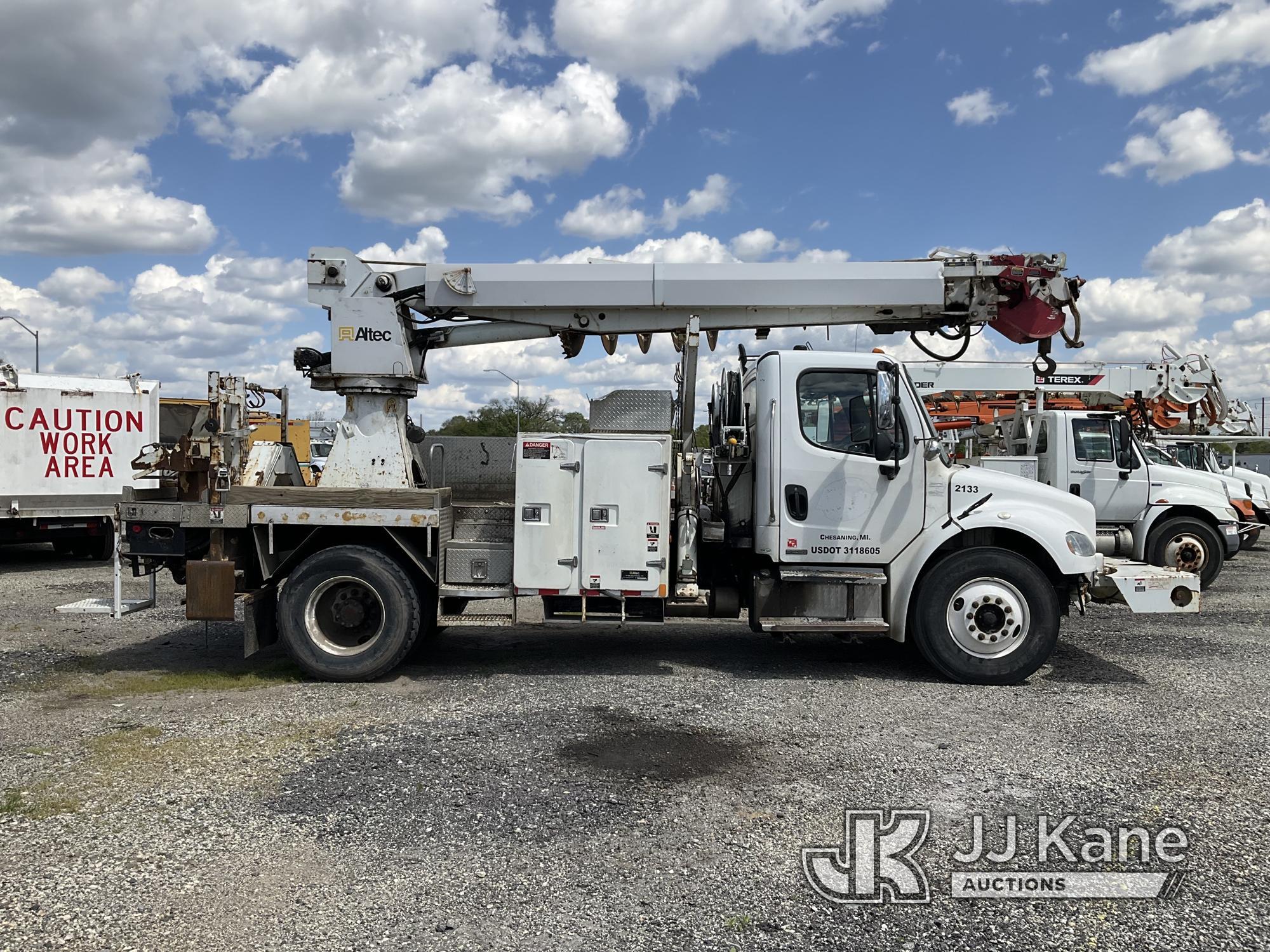 (Plymouth Meeting, PA) Altec DM45-TR, Digger Derrick rear mounted on 2007 Freightliner M2 106 Flatbe