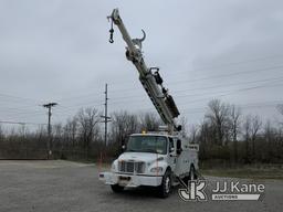 (Fort Wayne, IN) Altec DM47-TR, Digger Derrick rear mounted on 2010 Freightliner M2 106 Utility Truc