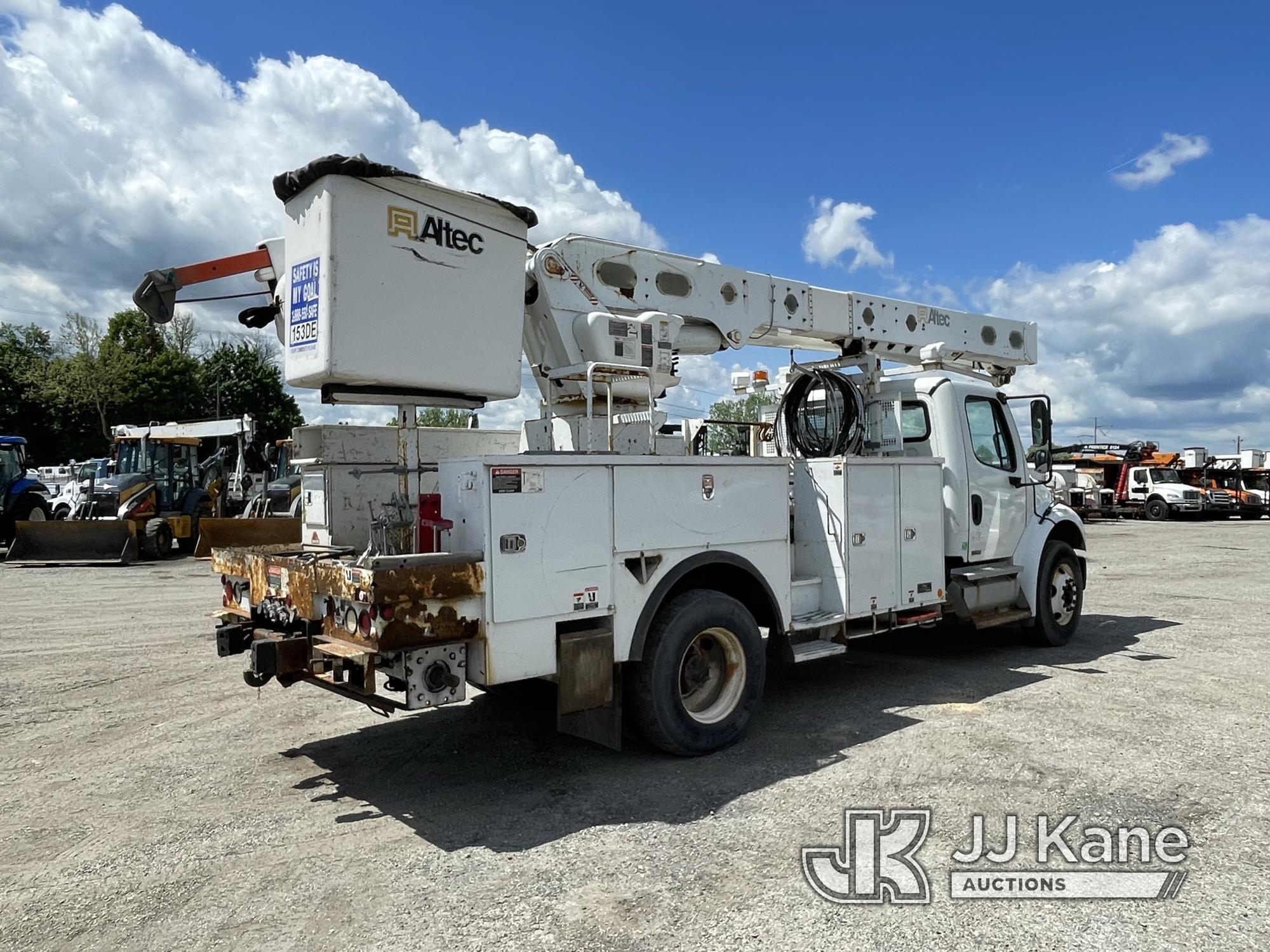 (Plymouth Meeting, PA) Altec AM55, Over-Center Material Handling Bucket Truck rear mounted on 2011 F