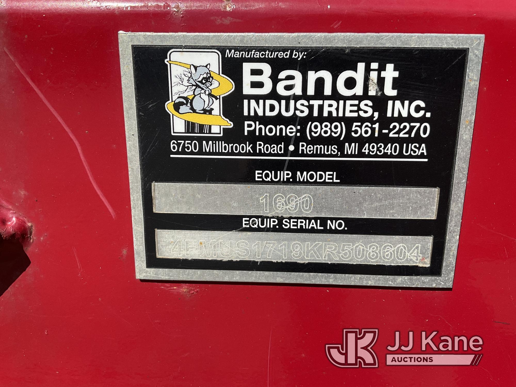 (Wells, ME) 2019 Bandit Industries 1690 Chipper (16in Drum), trailer mtd No Title) (Not Running, Tur
