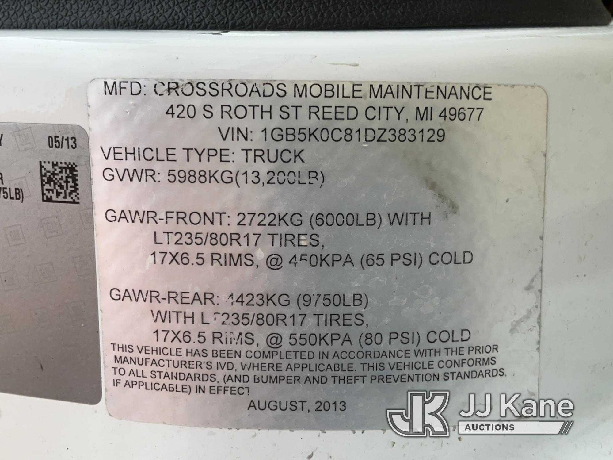 (Charlotte, MI) 2013 Chevrolet Silverado 3500HD 4x4 Service Truck No Crank With Jump, Condition Unkn