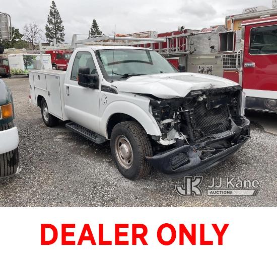 (Jurupa Valley, CA) 2016 FORD F250 Utility Truck Not Running, Transmission Shifter Disconnected, Fro