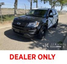 2017 Ford Explorer AWD Police Interceptor 4-Door Sport Utility Vehicle Runs & Moves, Missing Rear Se